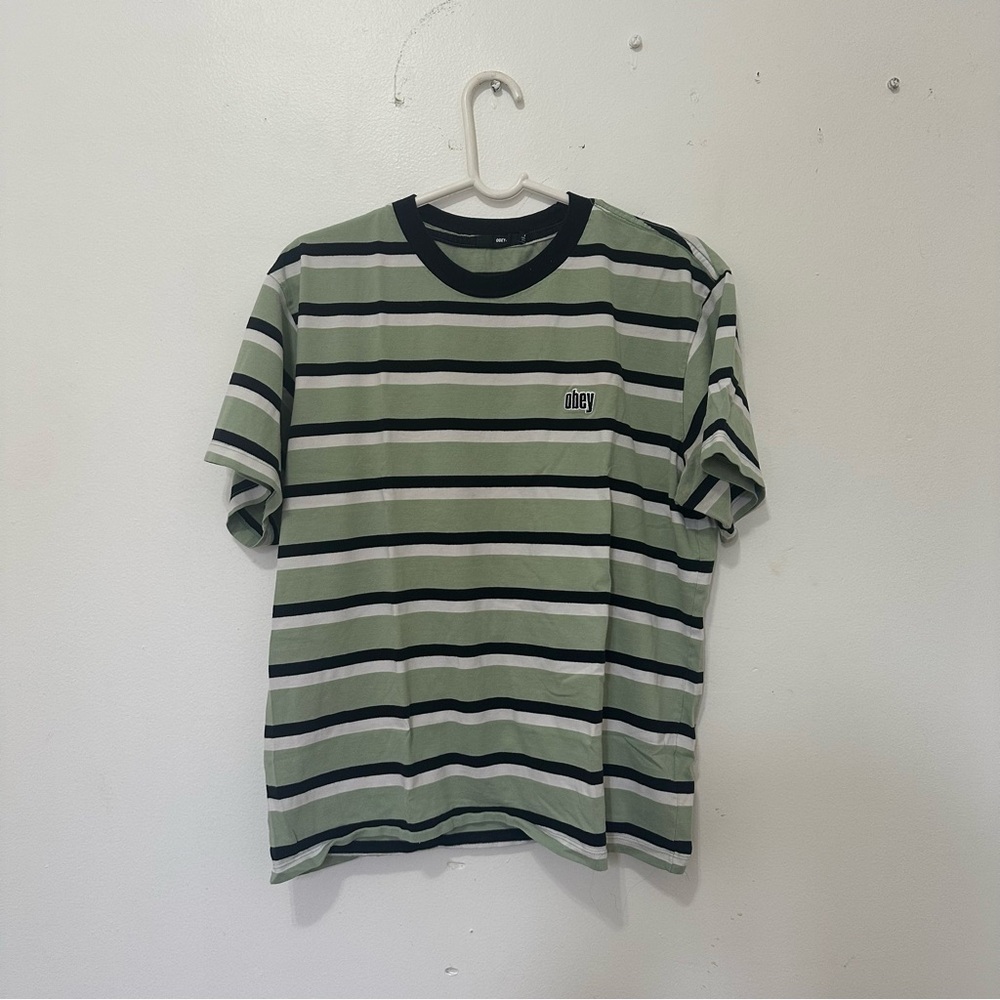 OBEY MENS STRIPED SHIRT